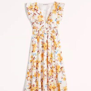 Abercrombie & Fitch Flutter Sleeve Midi Dress